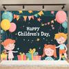 2D Kids Festival Banner Happy Children's Day Gift Balloon Party Photography Background