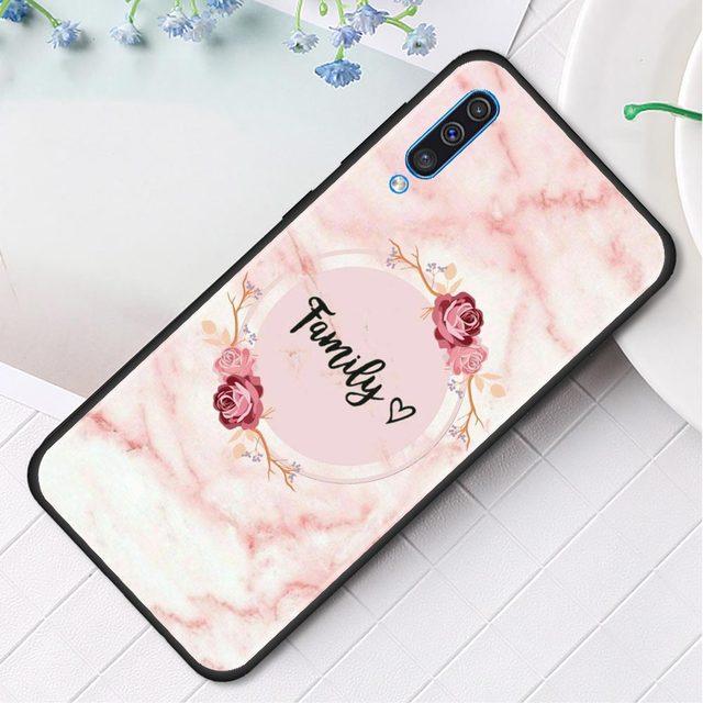 Husa de telefon din silicon cu flori de marmura roz pentru Samsung Galaxy A50 A70 A10 A20e A30 A40 A20s A10s A10e A80 A90 A60 A30s