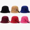 Bowknot Decoration Bowler Hat Autumn Winter Bucket Hat Retro Fisherman Cap  Wedding Ceremony