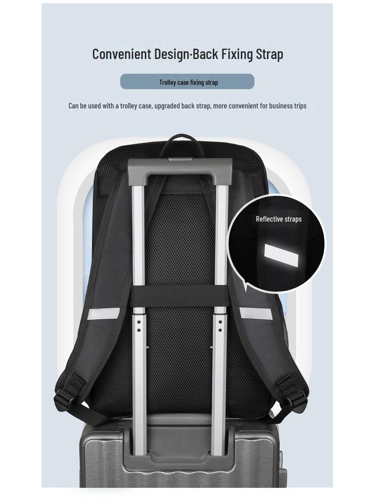 Trendy Minimalist Men's Laptop Backpack: Lightweight, Detachable, Large Capacity for Business Commute & Travel.