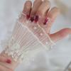 Elegant Organza Wrist Cuffs Covers With Lace Trim Flower Wrist Sleeves For Photography Decorative Arm Sleeves Handwear