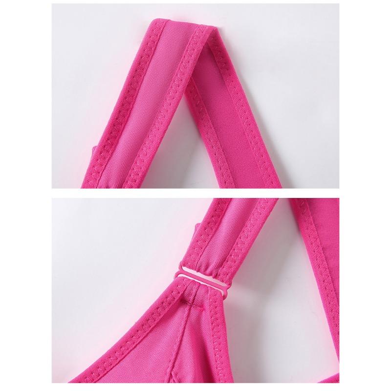 Reggiseno Sportivo da Donna Taglie Forti con Zip Regolabile Reggiseno da Yoga Senza Cuciture Schiena Incrociata Senza Ferretto