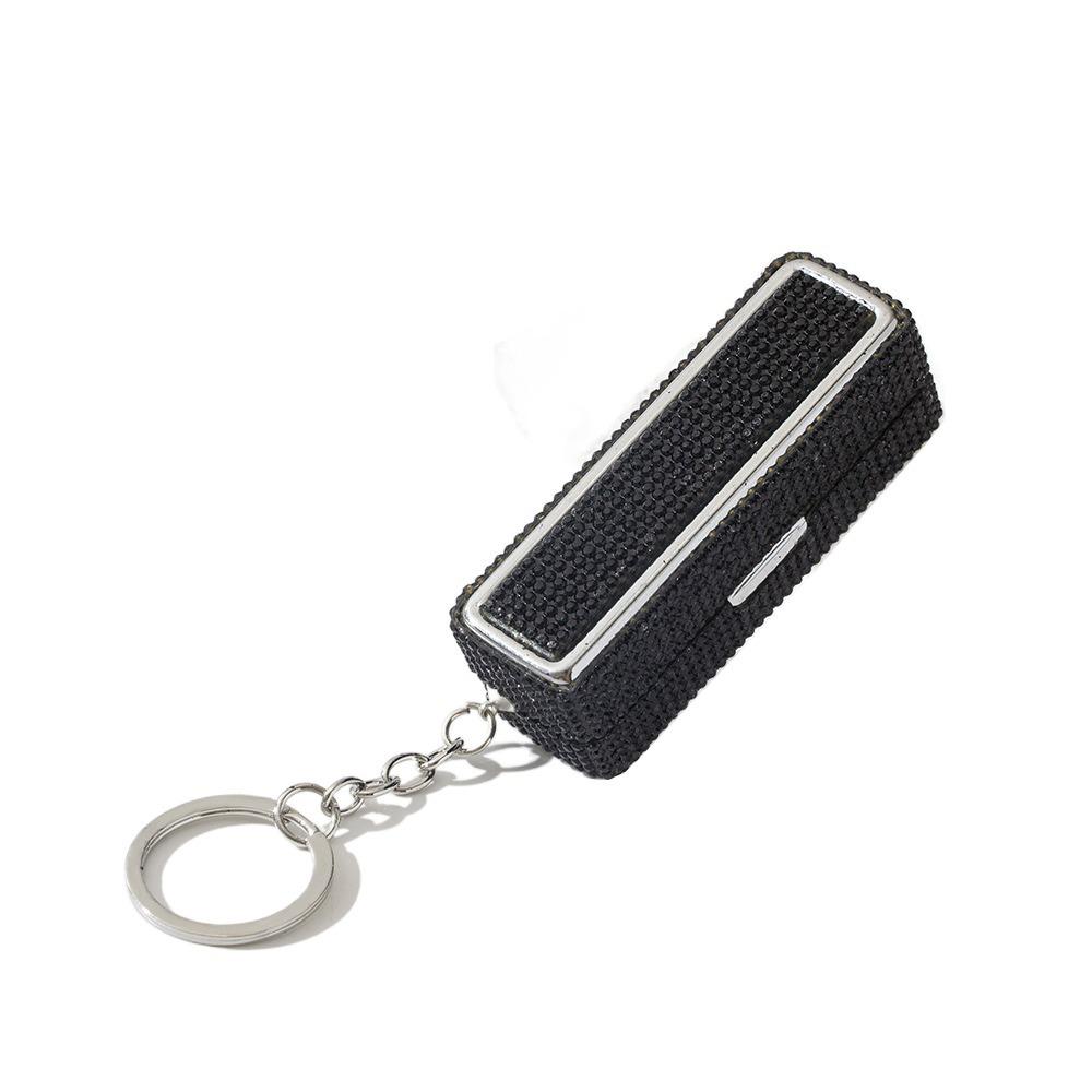 Bling Lip Gloss Storage Case Keychain Portable Lipstick Holder Rhinestone Lipstick Box  Makeup