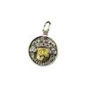 S925 Sterling Silver Green Tara & Yellow Jambhala Double-Sided Vajra Pendant in Tibetan Style for Men and Women