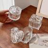 3Pcs Exquisite Crystal Glass Jewelry Storage Box Heart-Shaped Necklace Storage Box Home Decor