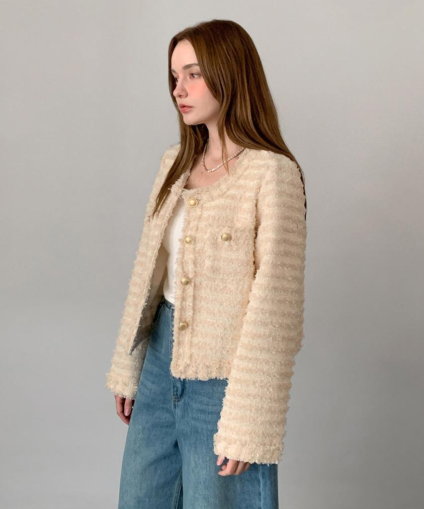 Vascara Gold Button Tweed Jacket (2Colors)