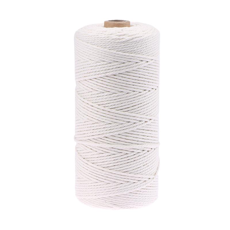 Coarda de bumbac 2Mm * 200M Coarda de bumbac alb Pachet albit Pachet frânghie răsucită poate fi vopsită Tapiserie frânghie bricolaj