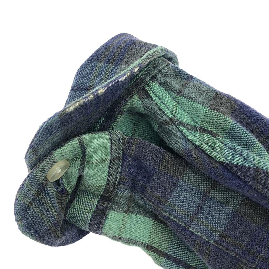 L.L.BEAN 80s Made In USA Vintage Check Pattern Long Sleeve Cotton Shirt Men's Used