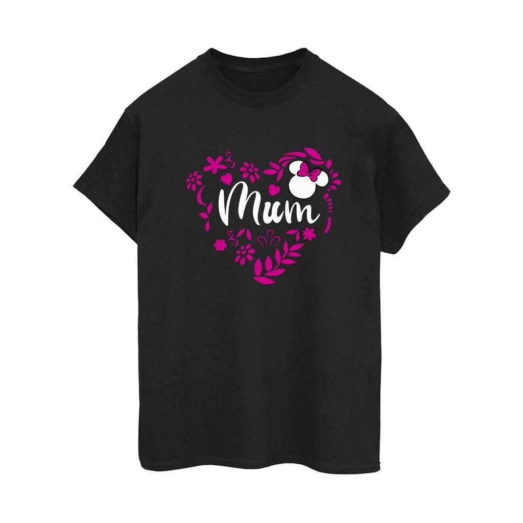 Disney Womens/Ladies Mum Minnie Mouse Heart Cotton Boyfriend T-Shirt