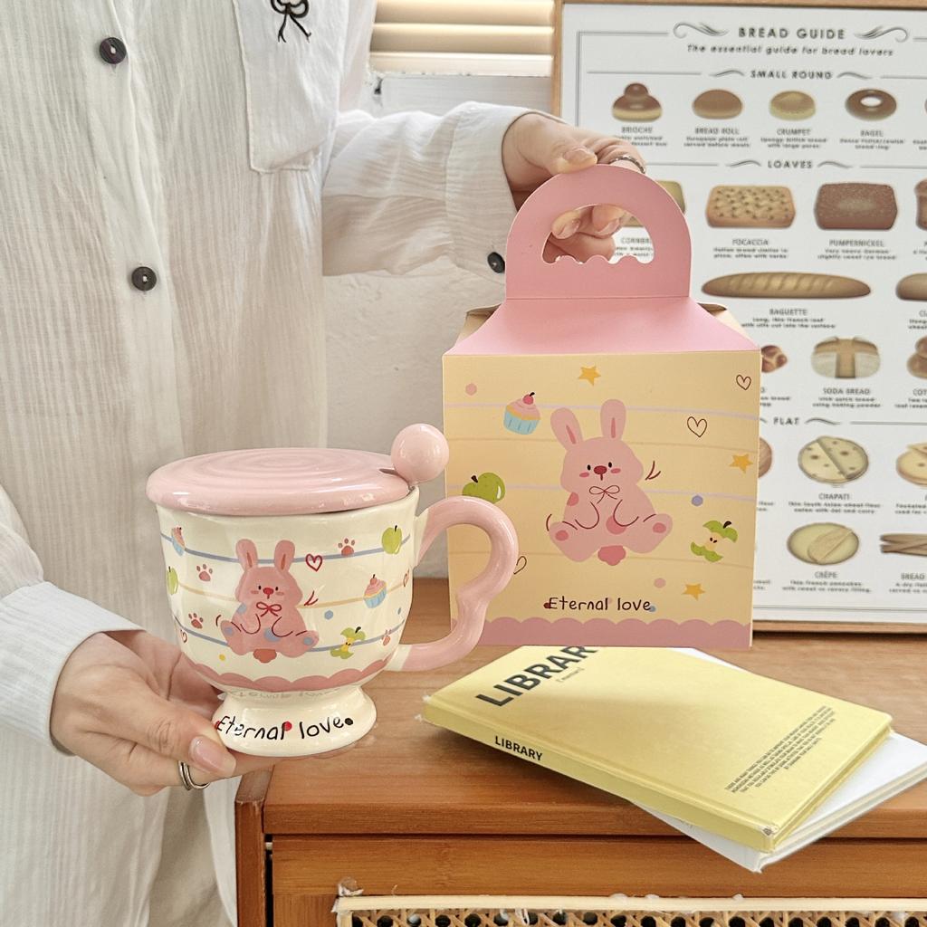High Value Ceramic Mug Cute Couple Home Cup Breakfast Coffee Milk Water Cup Practical Birthday Gift