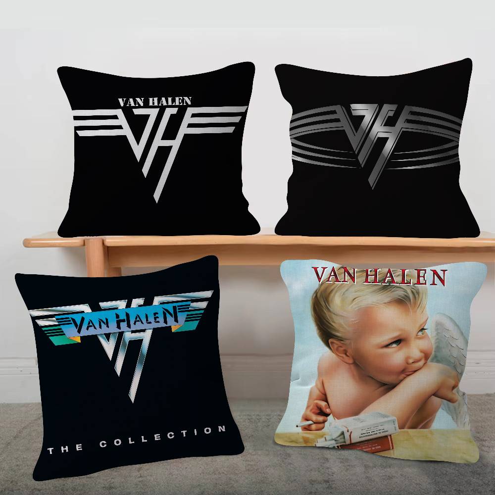 Rock Band Van Halen Cartoon Series Square Pillowcase Soft Waist Sofa Cushion Cover Bedroom Room Pillowcase