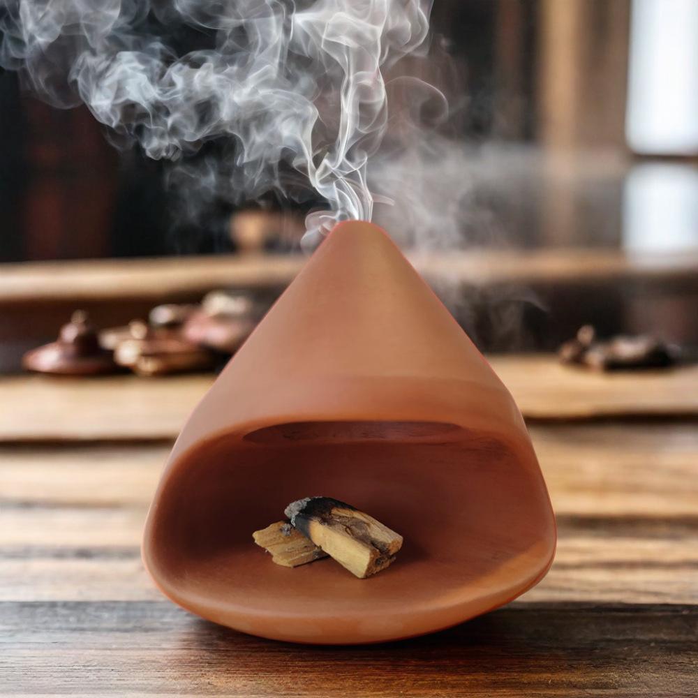 Palo Santo Holder & Incense Burner Handmade Ceramic Cone Burner Modern Minimalist Decor Meditation Aromatherapy Chimney