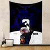 Racing Driver Helmet Number 3 Dynamic Design Patterned Tapestry for Bedroom and Living Room Home Decor Sofas