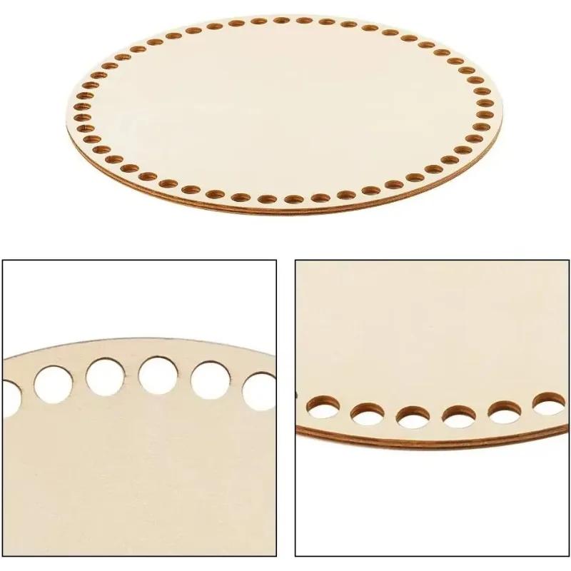 2026 Natural Wooden Basket Bottoms Hollow Crochet Wood Base for Bag Weaving Craft Supplies Making Tool