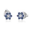 Flower Earrings with Sapphires and Diamonds Kbd0500S
