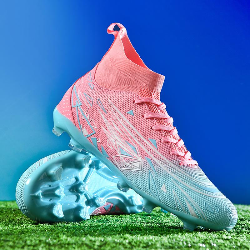 

2024 дышащие футбольные бутсы AG Spike для мальчиков, взрослых, студентов, TF Shattered Nails King, высокие тренировочные кроссовки для женщин 35