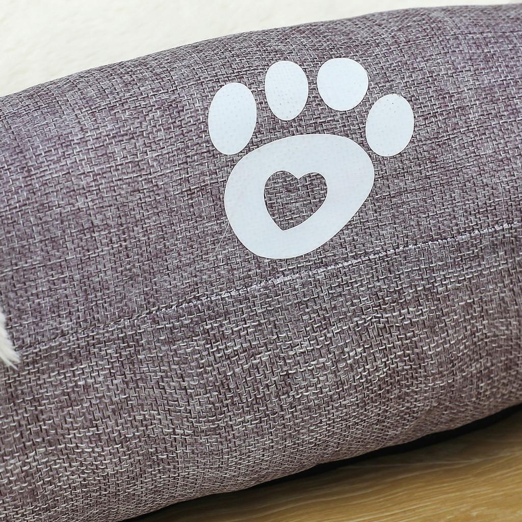 2026 New Luxury Rabbit Fur Pet Bed Square Cotton Linen Dog and Cat Mat, Cozy and Insulated Pet Crib