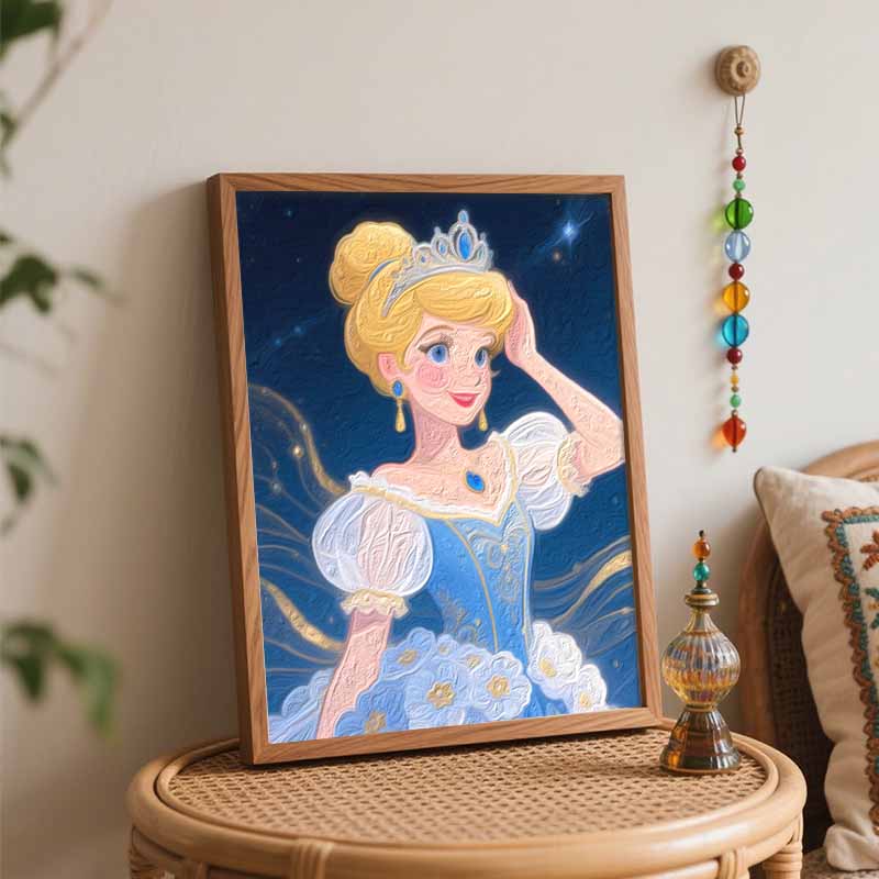 Disney Cinderella Digital Oil Painting Art Kit Handmade Diy Home Decorations