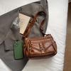 Women's Crossbody Bag Vintage Soft Leather Mother Bag Commuter Multi-Pocket Shoulder Bag