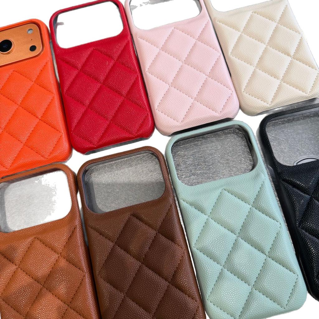 Xiaoxiangfeng rhombus card leather pattern is suitable for Apple 17Promax mobile phone case iPhone16 solid color 15/14/13
