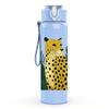 1PC Jungle Leopard Plant Leaf Portrait 750ml Color Plastic Sports Water Bottle Leakproof Flip Straw Lid Suitable for Sports Office Home Use