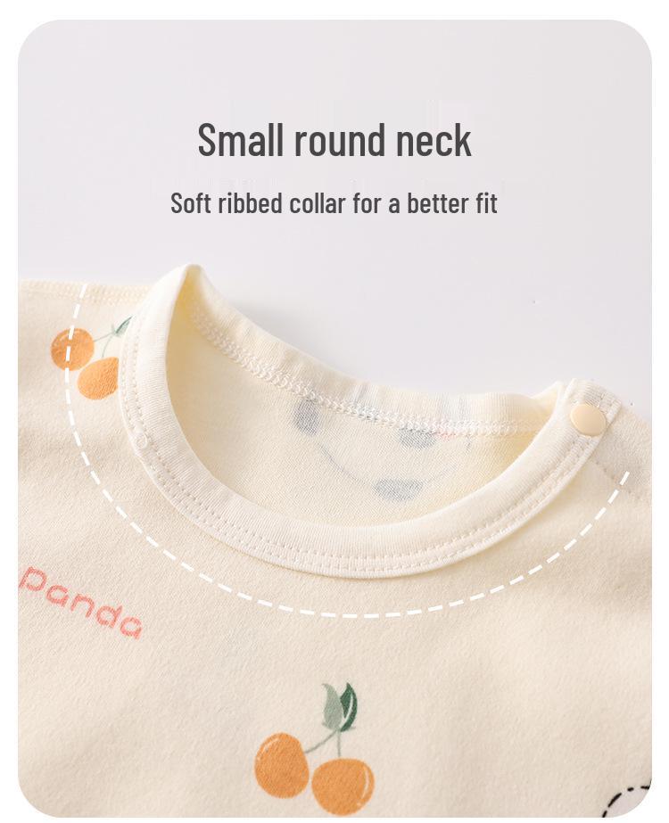 Pure Cotton Class Aa Long Johns Two-Piece Set for Infants and Toddlers - Boys and Girls Autumn/Winter Split Set