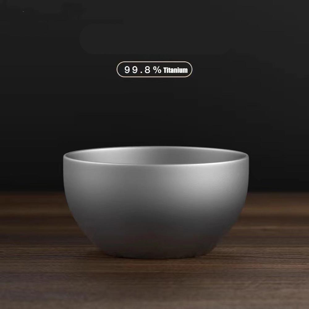Titanium Cup Pure Titanium Tea Cup 50ml Outdoor Camping Portable Tea Set Portable Storage Double Layer Anti Scalding Lightweight