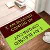 "I Am Blessed" Door Mat Home Non-Slip Rug for Entryway & Kitchen Bold Two-Tone Text Pattern Pet-Friendly Floor Carpet Gift Rugs