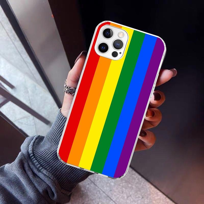 Love Is Love LGBT Rainbow Phone Case For iPhone 17 Air 16 15 Pro Max 14 Plus 13 Mini 12 11 Cover 7 8 SE Silicone Shell Print Fun