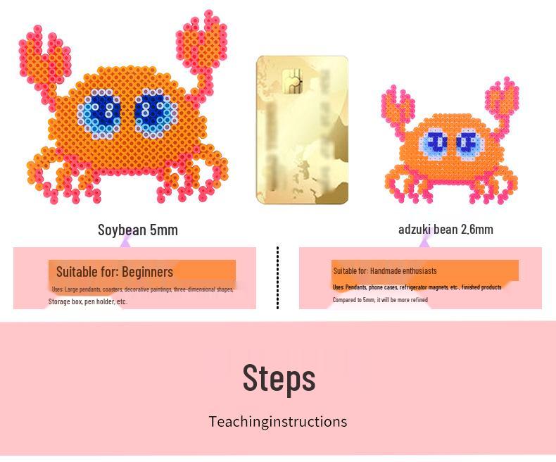 Set Puzzle Stereo 3D Mărgele Fuzibile 5mm - 24 Culori, 4800 Piese pentru Meșteșuguri DIY și Jucării pentru Copii