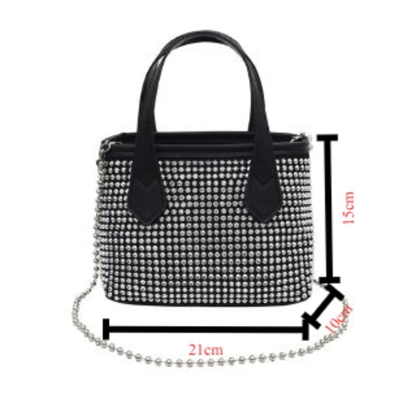 Genți de mână de designer de lux pentru femei, geantă cu lanț, geantă de umăr, geantă de mesager, vară 2022, genți crossbody cu incrustație de diamante din piele PU