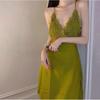 Womens Sexy Lace Deep V Nightdress With Breathable Ice Silk For Sleep And Lounge