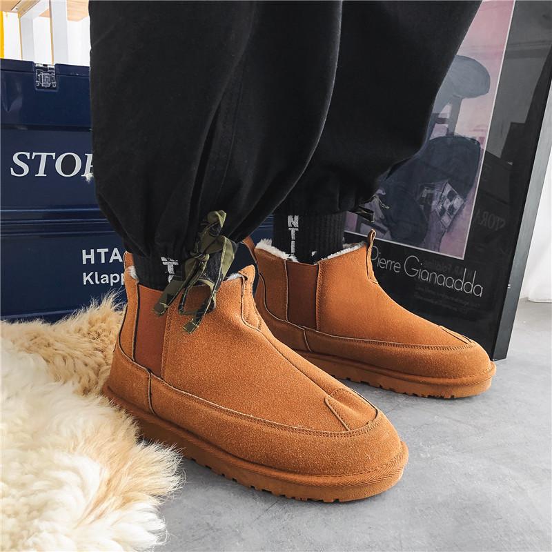 New Men's Classic Winter Fashion Cotton Shoes Low-cut Short Mid-calf Casual Ssnow Boots