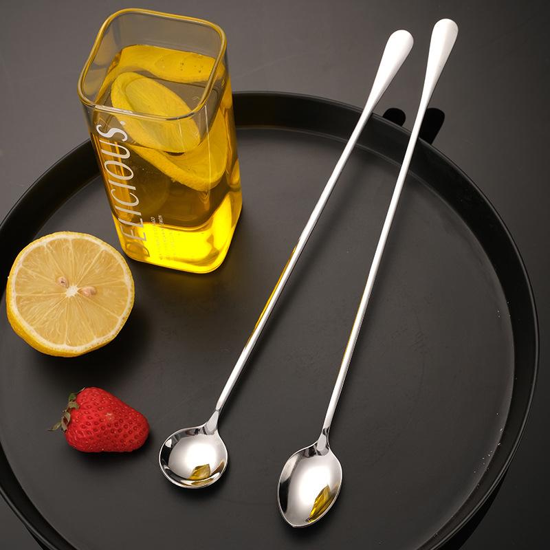 304 Stainless Steel Spoons Long Handle Coffee Stirring Spoon Ice Cream Scoop Set Teardrop Mixing Tool for Cocktail Shaker