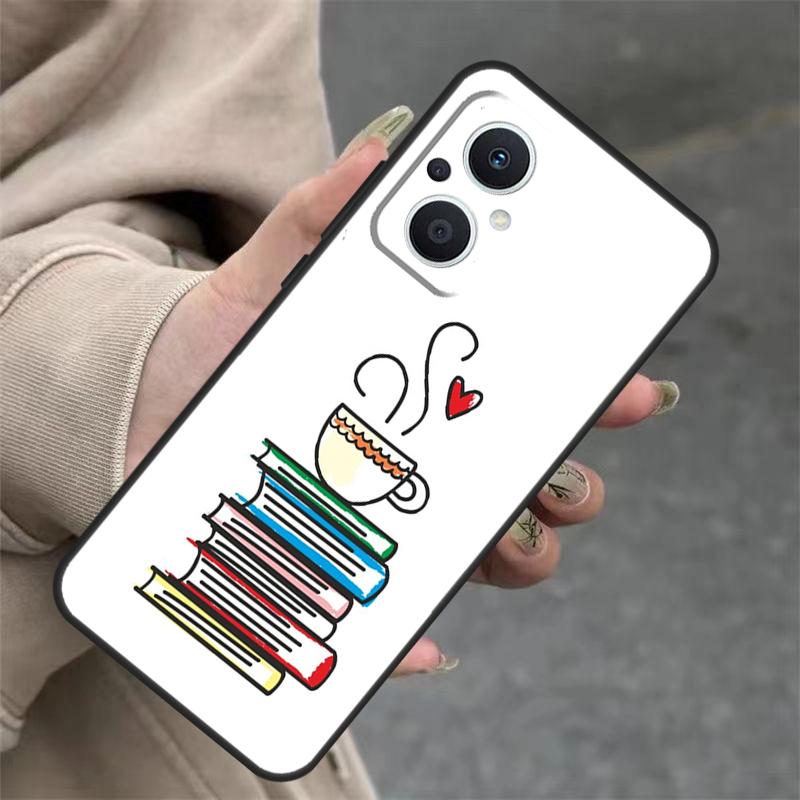 Books And Coffee Case For OPPO Reno 7 8 Lite 6 5 4 11F 10 Pro 8T 5Z 4Z OPPO Find X6 Pro X2 Neo X3 X5 Lite