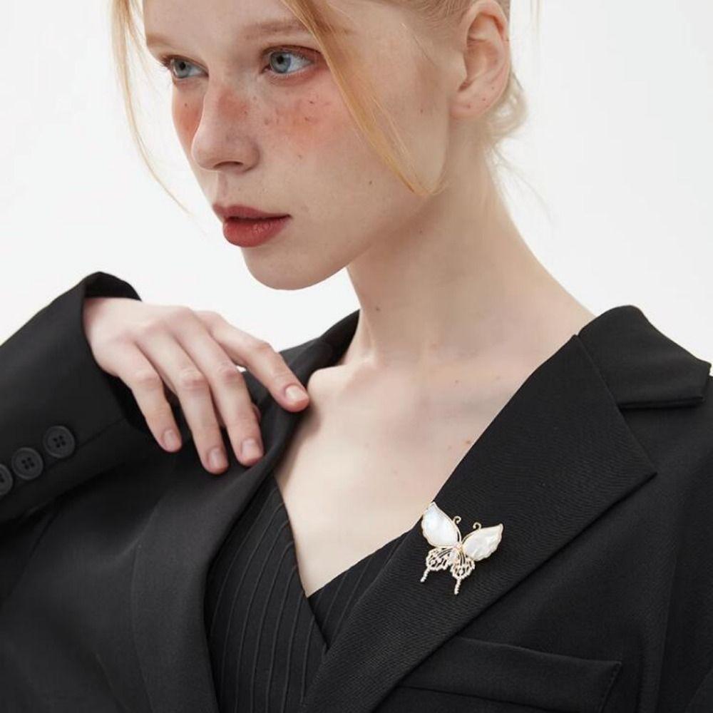 Exquisite Women Lapel Pins Retro Style Safety Pins French Butterfly Brooches  Wedding