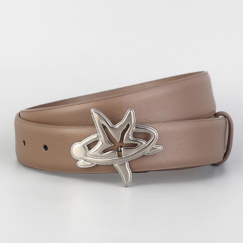 

Punk Fashion Leather Belt For Men And Women With Zinc Alloy Buckle For Casual And Office Wear