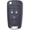 Key Fob Shell Case Fits for Chevrolet Sonic Trax Equinox Chevy Buick Encore GMC Terrain 4 Button Folding Flip Remote Control Key Fob Cover