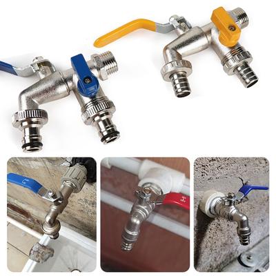 Robinet Apă Udare Grădină Conector Splitter Apă Cap Dublu Comutator Valve Nou Exterior