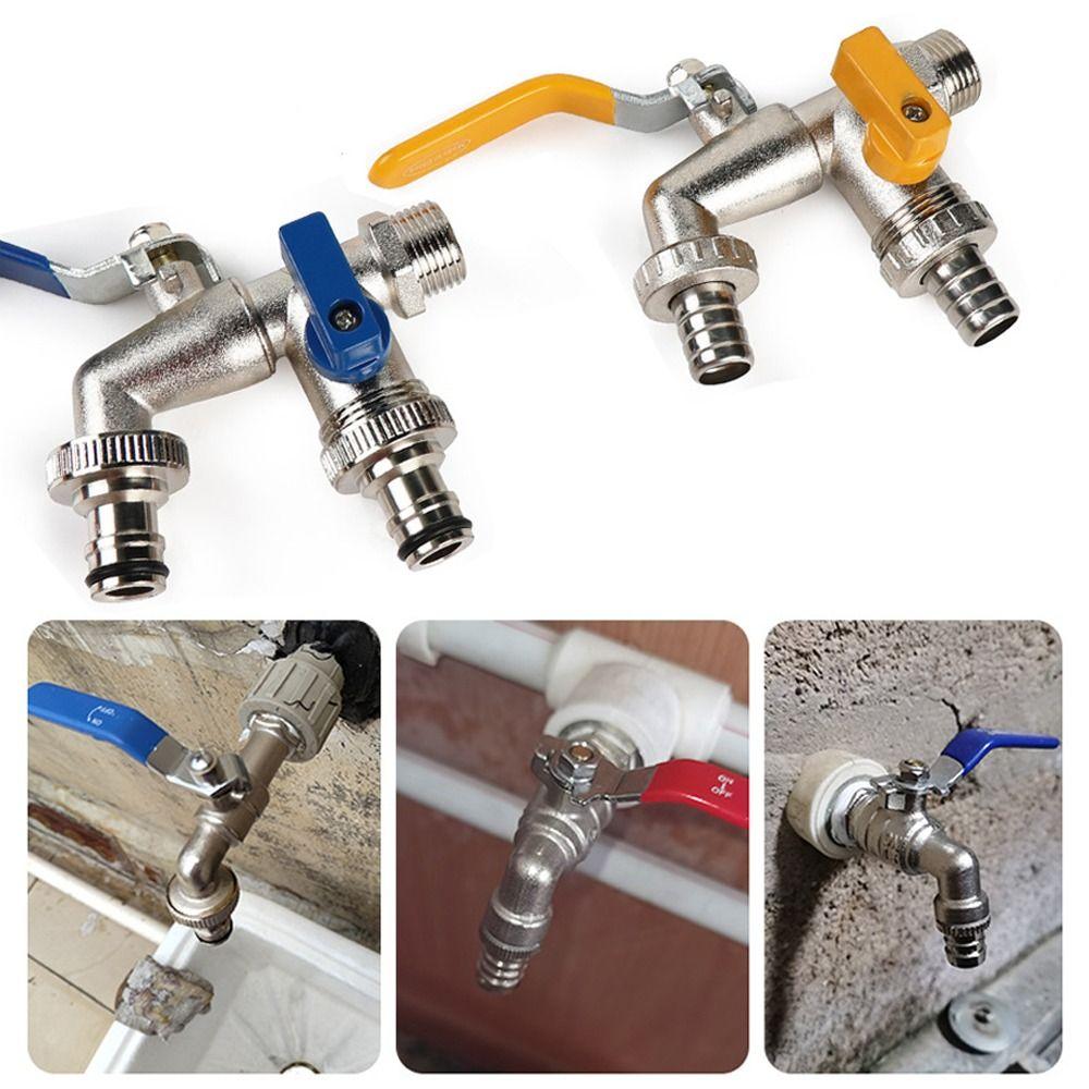 Double Head Water Faucet Garden Irrigation Tank Tap Connector New Water Splitter Connector  Outdoor