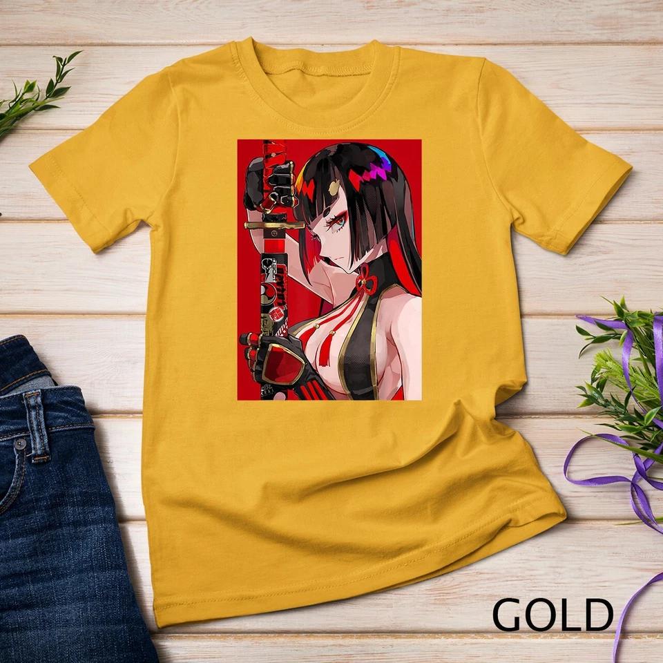 Anime Girl Samurai Waifu Japanese Aesthetic Otaku Kawaii T-Shirt Unisex T-shirt 2 S