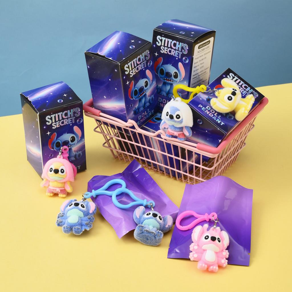 Cartoon Character Plush Stitch Pendant Doll Keychain Blind Bag Toy Gift Pendant Trendy Blind Box Toy