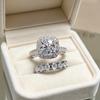 2Women's Engagement Ring Set: Fashionable and Luxurious, Decorated with Synthetic Cubic Zirconia, Suitable for Women's Daily Wear, Engagement,