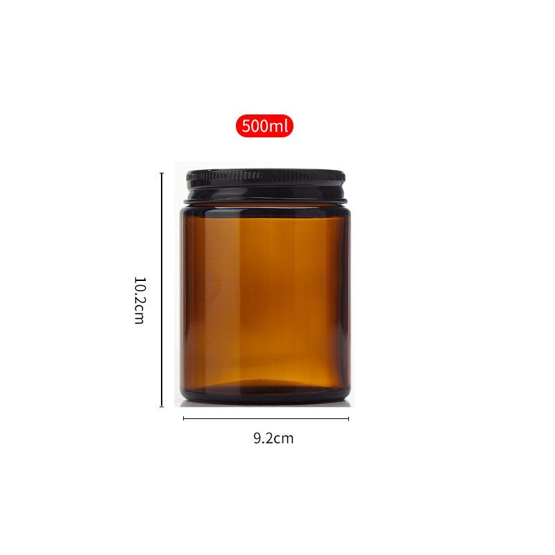 Amber Glass Candle Holder Jar