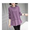 Autumn Winter Women Fashion Round Neck Fake Two Piece Knit Sweater Long Sleeve Loose Pullover Casual Top