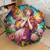 Beautiful Angel Pattern Folding Umbrella Fashion Auto-Open 8 Iron Ribs Plastic Handle Foldable Sunshade Perfect Christmas Gifts