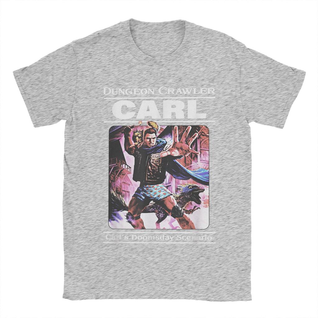 Novelty Dungeon Crawler Carl Paperback Illustration T-Shirt for Men Round Neck T Shirt  Short Sleeve Tee Shirt Summer Clothing