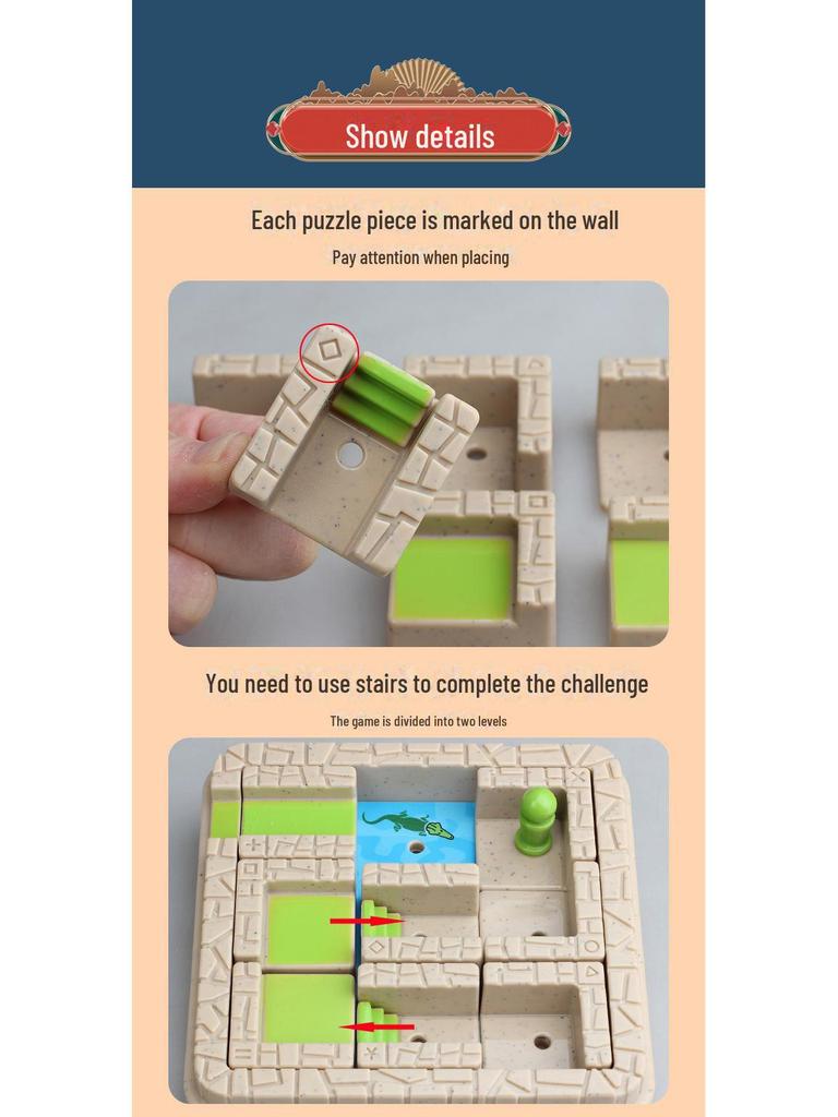 Labyrinthe de crocodiles Little Sweetie: Huarongdao, jeu de société de logique pour enfants