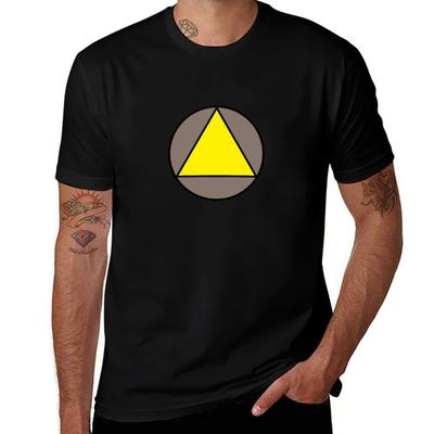 Gelbes Dreieck T-Shirt Herren T-Shirts für Herren Herren T-Shirt Baumwolle Herren Grafik T-Shirts T-Shirt