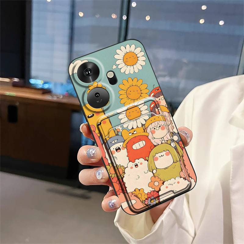 Card Slot Card Bag Phone Case For Itel P55+/P55 Plus Dirt-resistant Graffiti Silicone Cover Anti-dust TPU Protective
